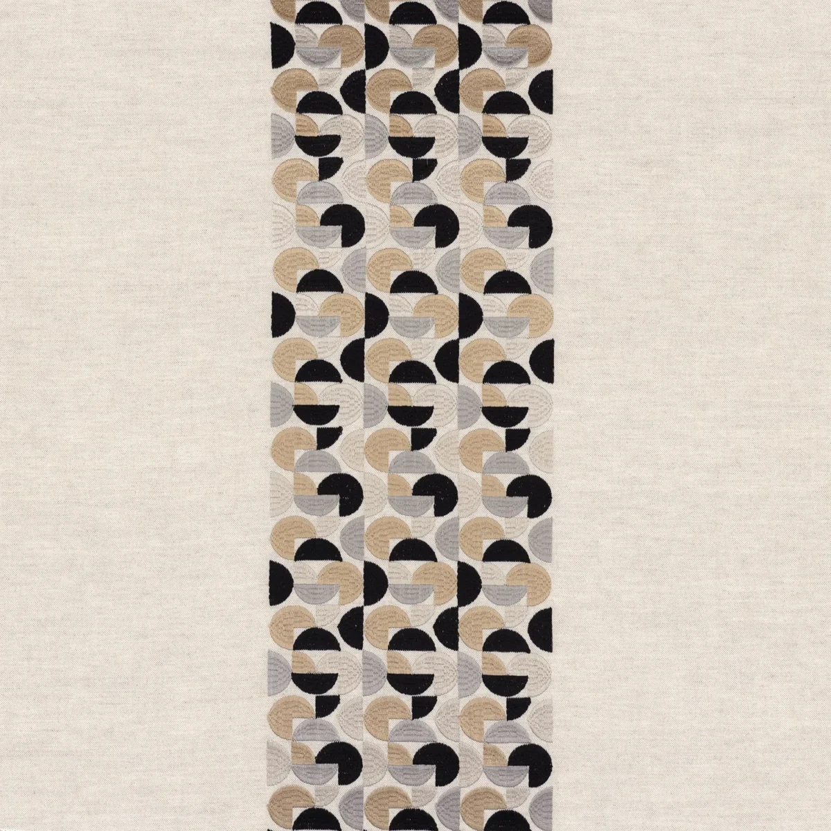 black-grey geometric cotton fabric from Casamance
