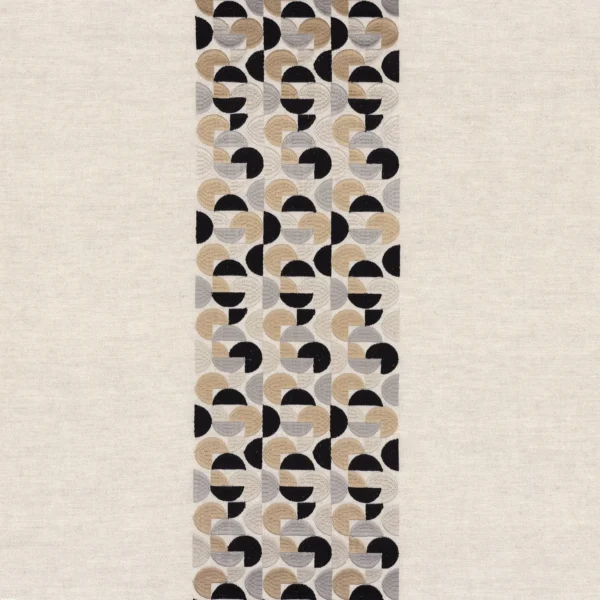 Balanchine Fabric - Noir / Mordoré by black-grey geometric cotton fabric from Casamance