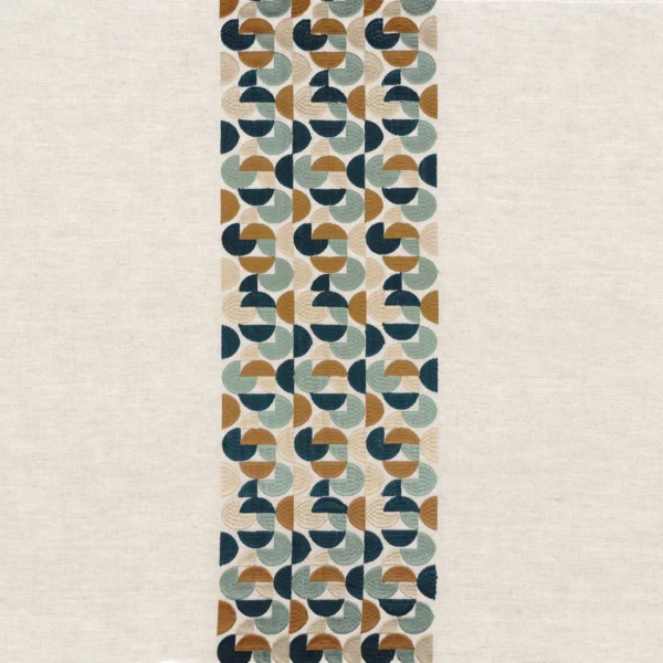 Balanchine Fabric - Orage / Céladon by blue geometric cotton fabric from Casamance