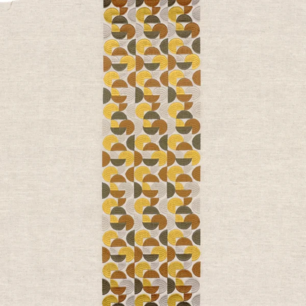 Balanchine Fabric - Kaki / Fauve by yellow geometric cotton fabric from Casamance