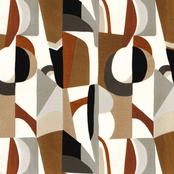 Fascination Fabric - Noir / Tabac by brown contemporary cotton fabric from Casamance