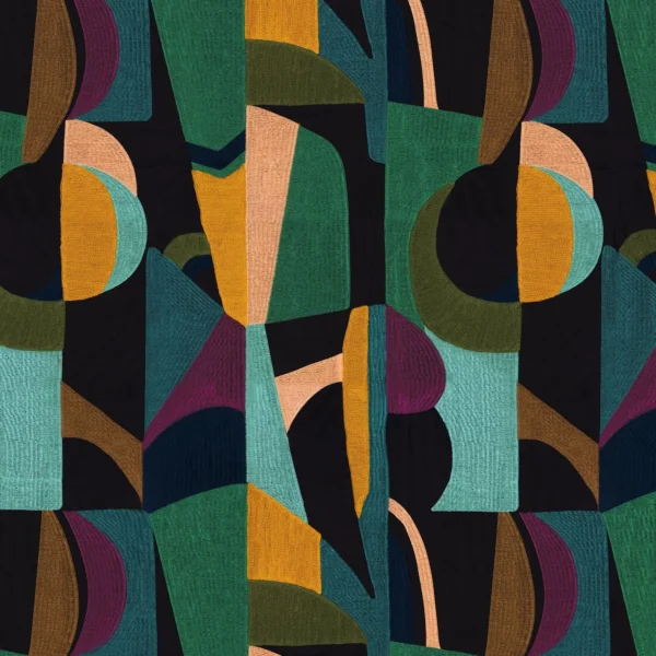 blue contemporary cotton fabric from Casamance