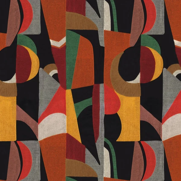 red contemporary cotton fabric from Casamance
