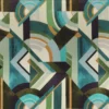 blue geometric velvet-chenille fabric from Casamance