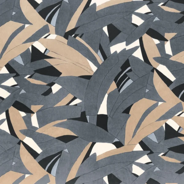 Astelia Fabric - Acier by green botanical printed fabric from Casamance