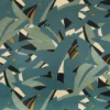 blue botanical printed fabric from Casamance