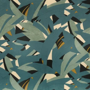 blue botanical printed fabric from Casamance