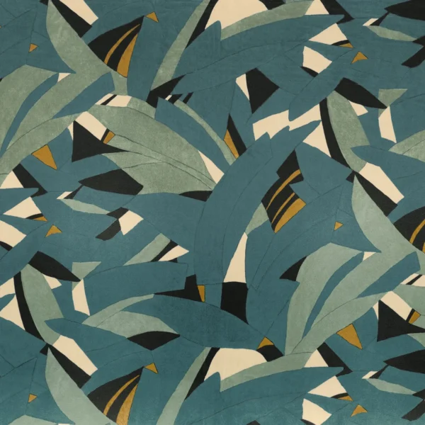 Astelia Fabric - Topaze by blue botanical printed fabric from Casamance