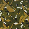 green botanical printed fabric from Casamance