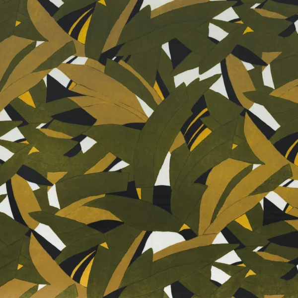 Astelia Fabric - Kaki by green botanical printed fabric from Casamance