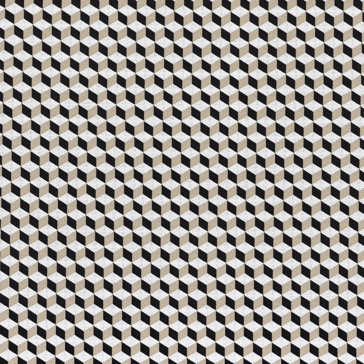 black-grey geometric jacquard fabric from Casamance