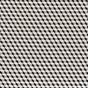 black-grey geometric jacquard fabric from Casamance