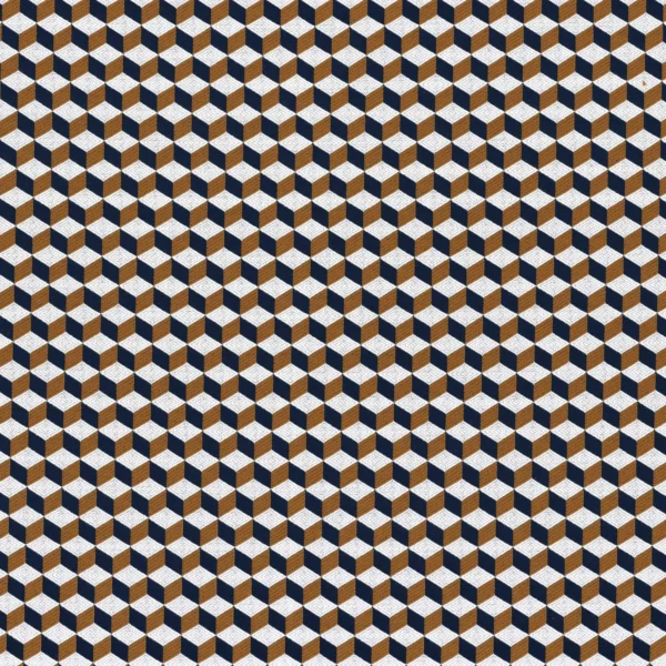Strapontin Fabric - Marine / Ambre by brown geometric jacquard fabric from Casamance