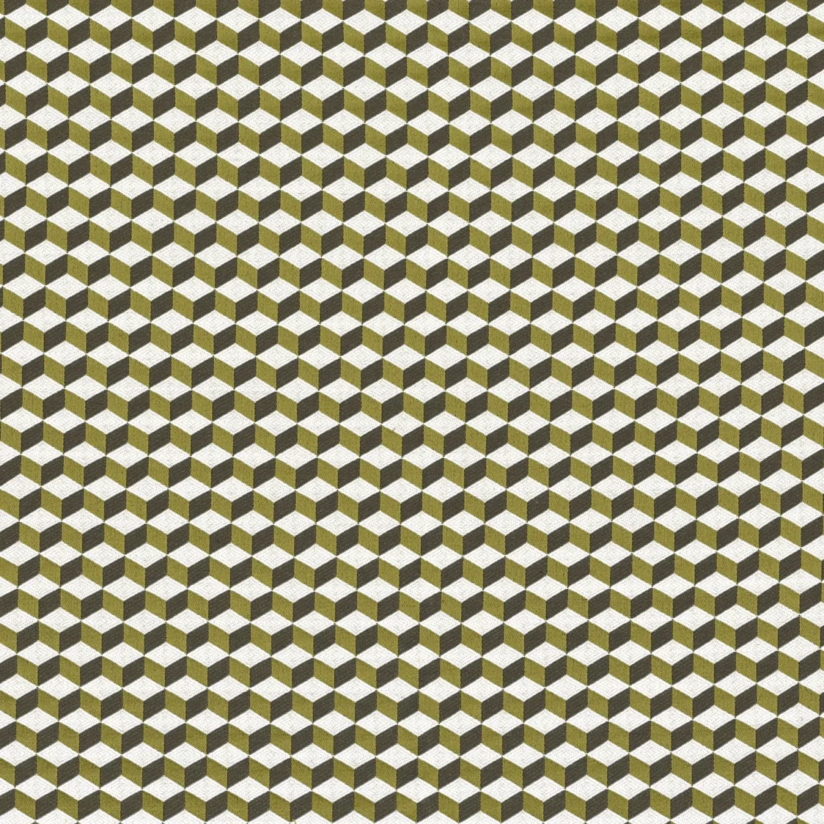 green geometric jacquard fabric from Casamance