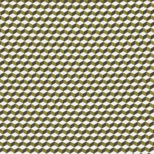 green geometric jacquard fabric from Casamance
