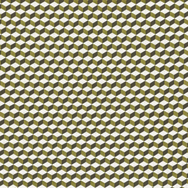 Strapontin Fabric - Olive / Anthracite by green geometric jacquard fabric from Casamance