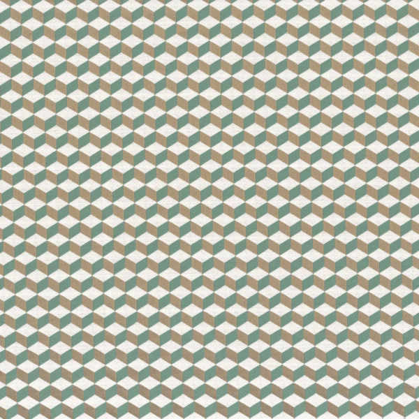 Strapontin Fabric - Sable / Celadon by blue geometric jacquard fabric from Casamance