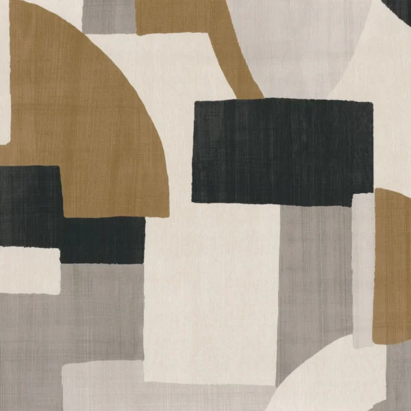Trompe L Oeil Fabric - Gris Cendre / Mordore by brown geometric silk-satin fabric from Casamance
