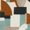 blue geometric silk-satin fabric from Casamance
