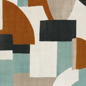blue geometric silk-satin fabric from Casamance