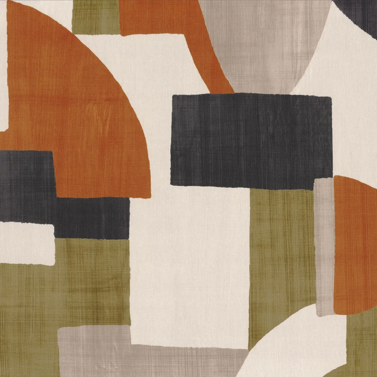 green geometric silk-satin fabric from Casamance