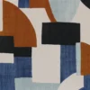 blue geometric silk-satin fabric from Casamance