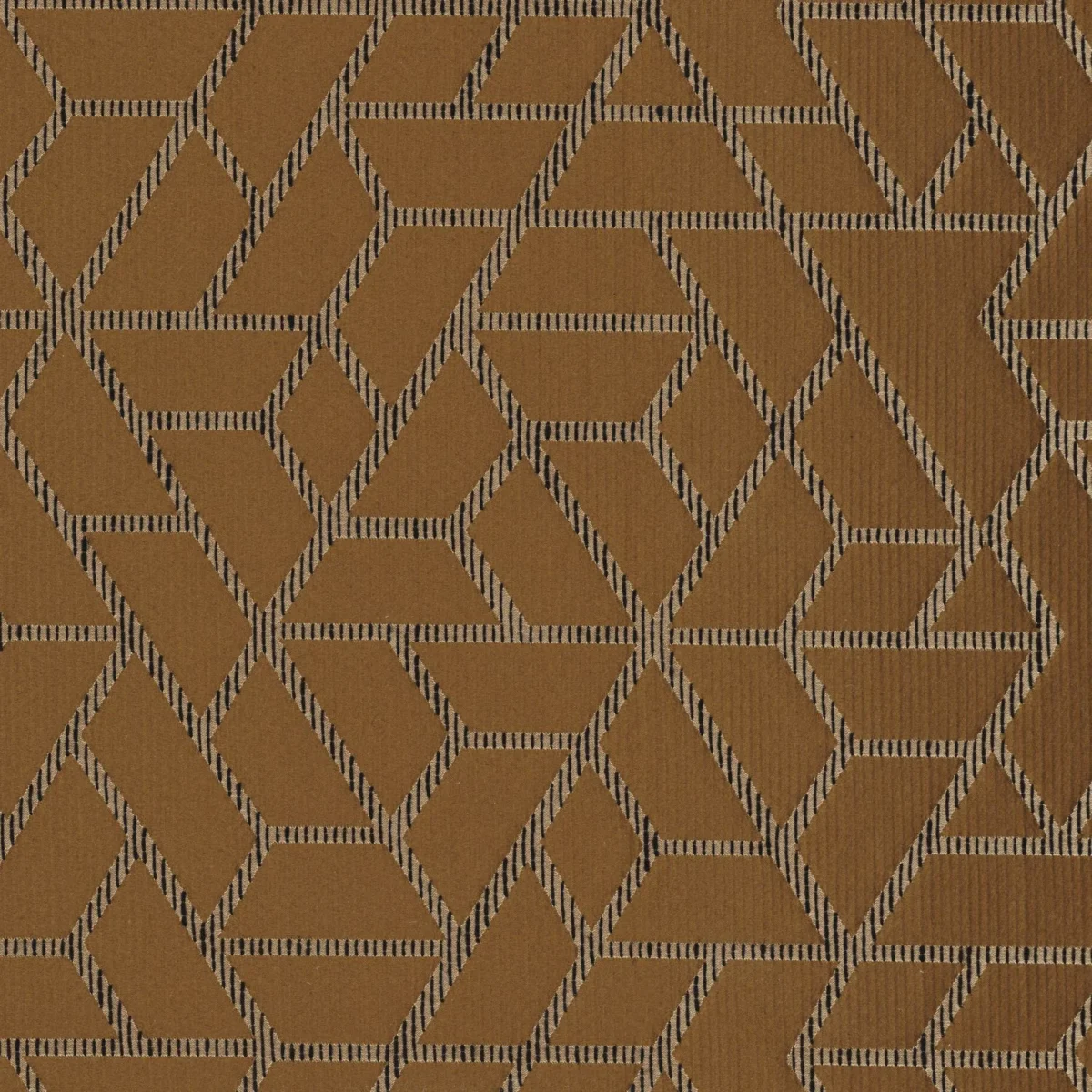 brown geometric jacquard fabric from Casamance