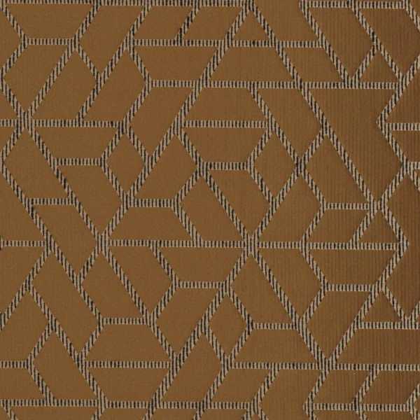Premiere Loge Fabric - Ambre by brown geometric jacquard fabric from Casamance