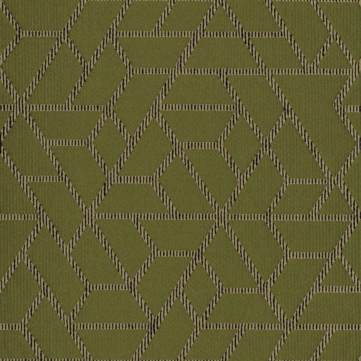 green geometric jacquard fabric from Casamance