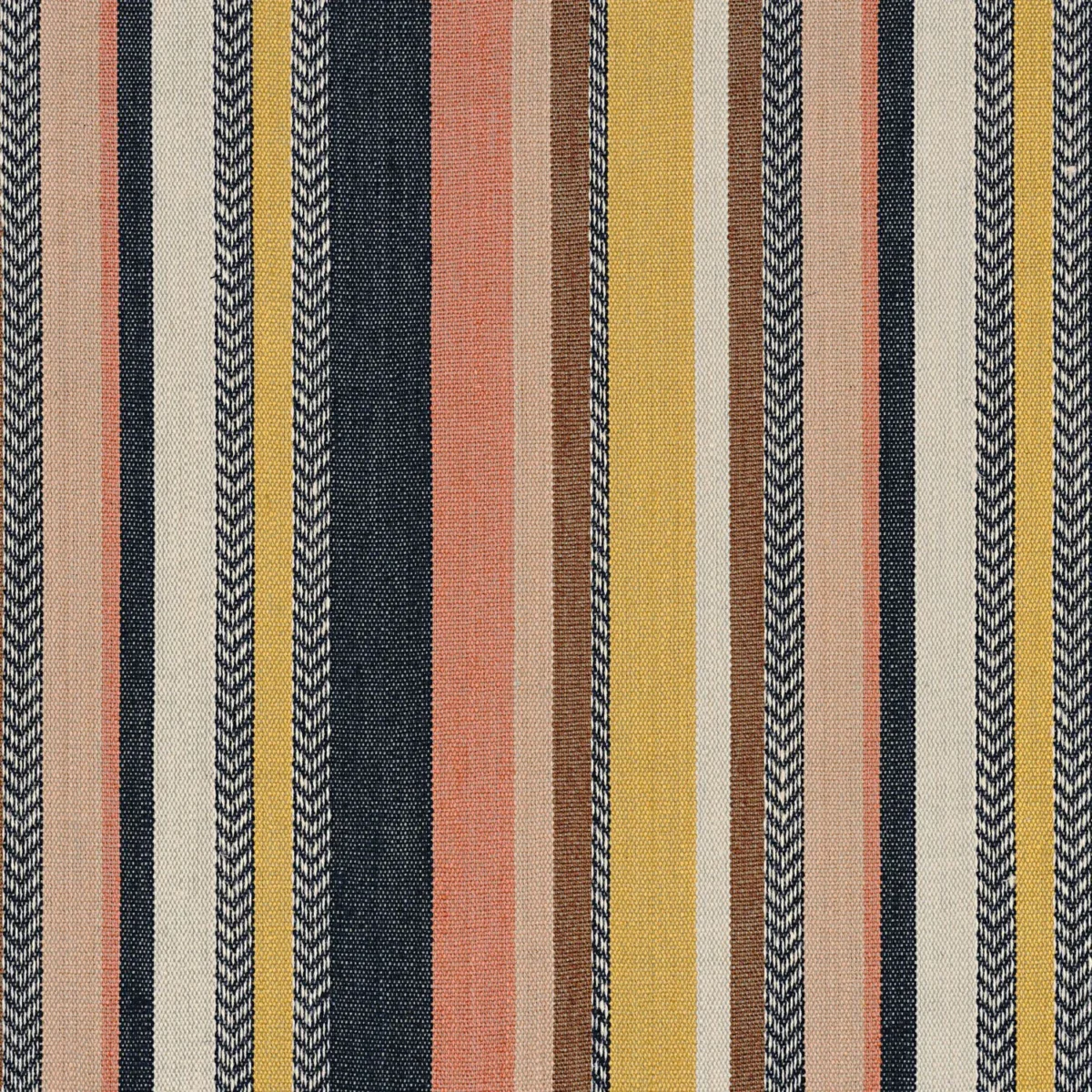 Costa Nova Fabric - Corail Mimosa by yellow striped woven fabric from Casamance