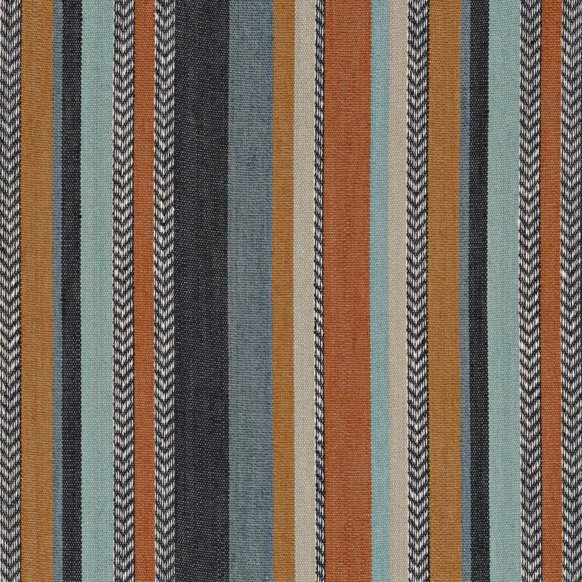 orange striped woven fabric from Casamance