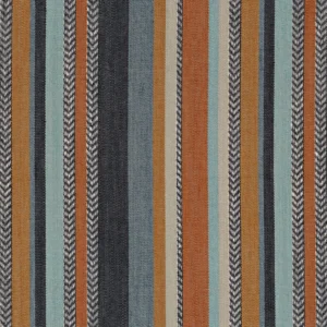 orange striped woven fabric from Casamance