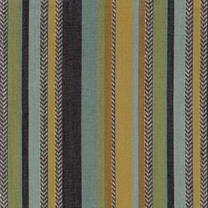 green striped woven fabric from Casamance