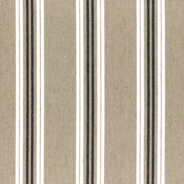Lagos Fabric - Beige by black-grey striped cotton fabric from Casamance