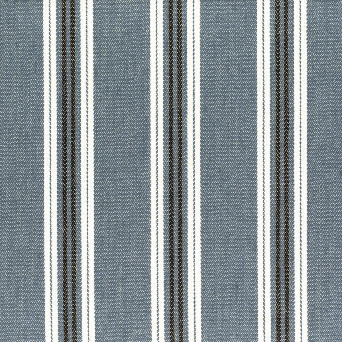 Lagos Fabric - Bleu Deauville by blue striped cotton fabric from Casamance