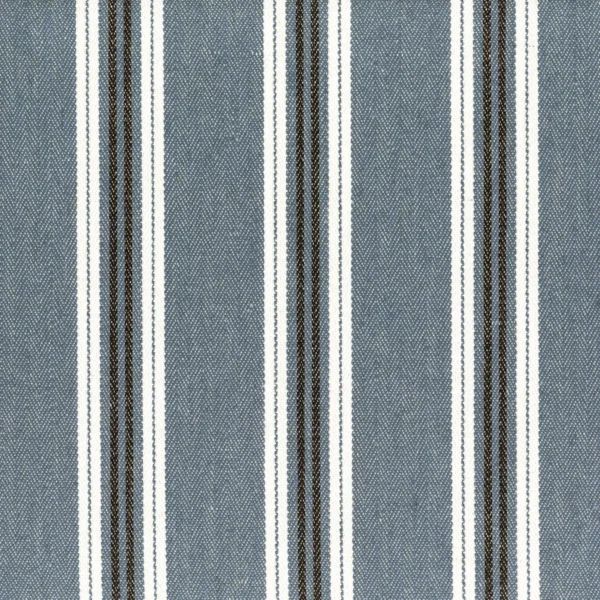 Lagos Fabric - Bleu Deauville by blue striped cotton fabric from Casamance