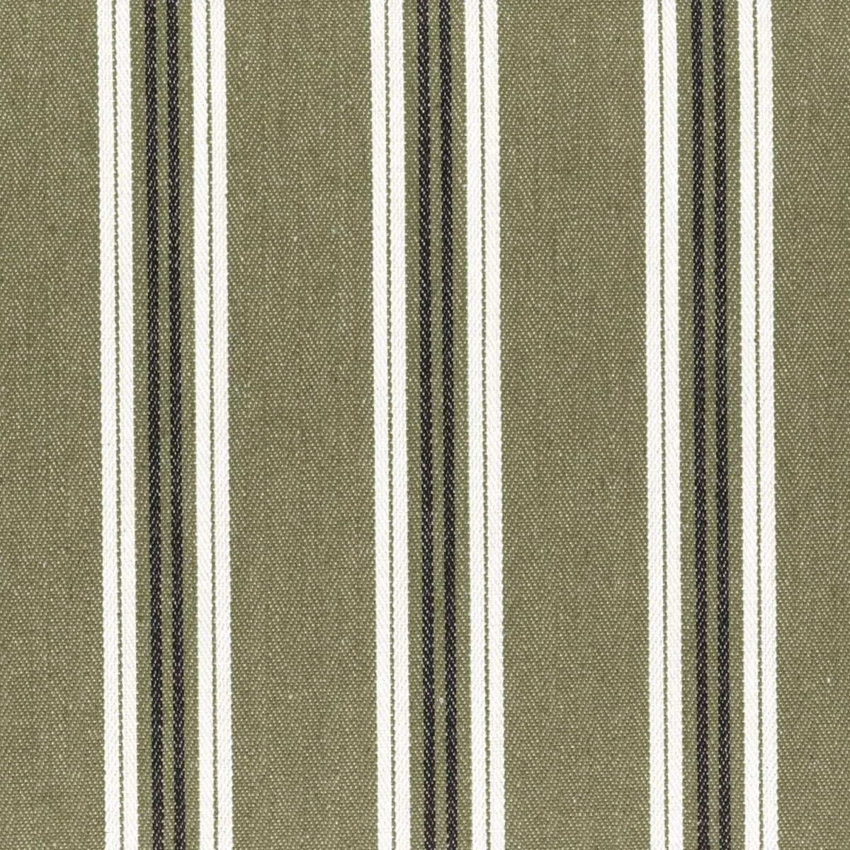 Lagos Fabric - Olive by green striped cotton fabric from Casamance