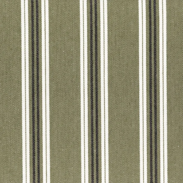 Lagos Fabric - Olive by green striped cotton fabric from Casamance