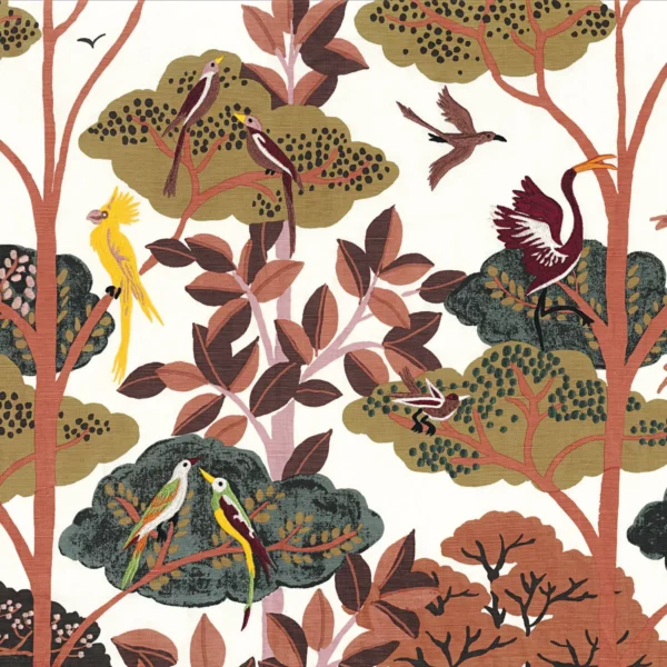 Ava Fabric - Terracotta by brown animal linen fabric from Casamance