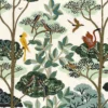 green animal linen fabric from Casamance