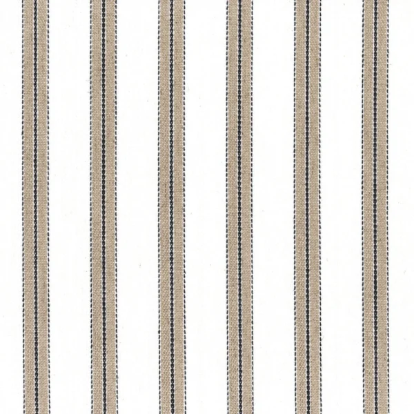 Evora Fabric - Beige by black-grey striped cotton fabric from Casamance