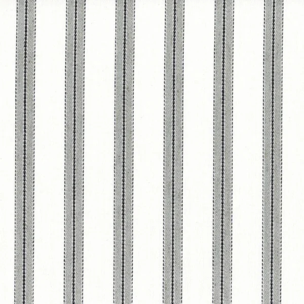 Evora Fabric - Celadon by black-grey striped cotton fabric from Casamance