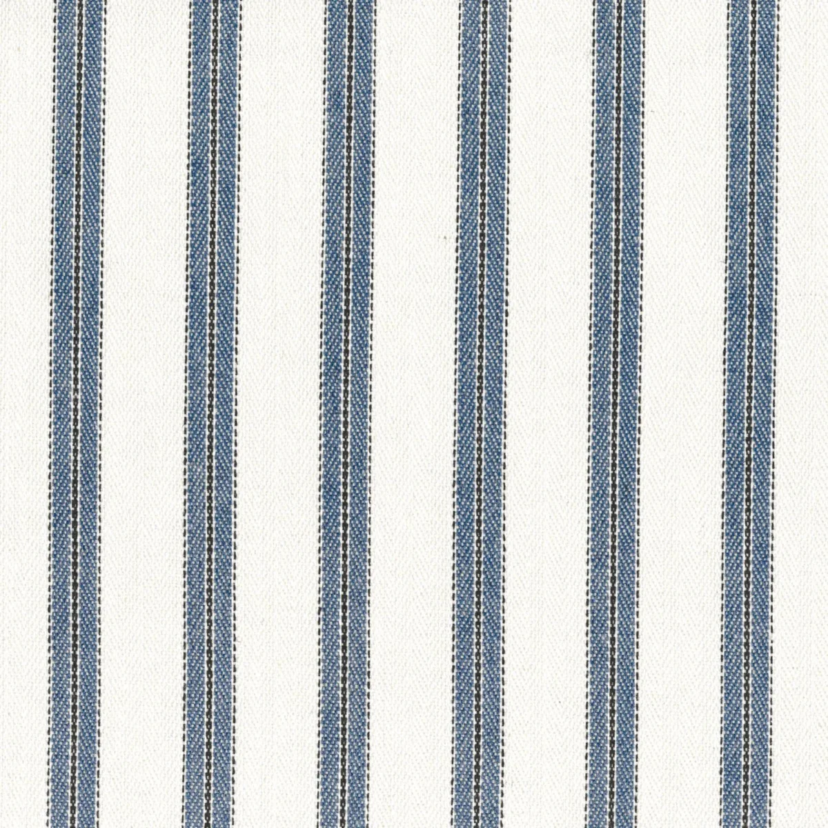 Evora Fabric - Bleu Deauville by blue striped cotton fabric from Casamance