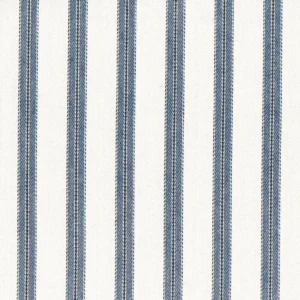 blue striped cotton fabric from Casamance