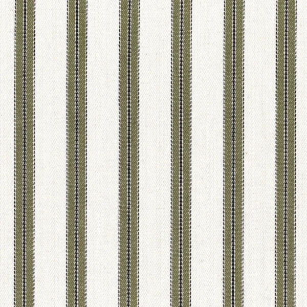 Evora Fabric - Olive by green striped cotton fabric from Casamance