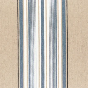 blue striped cotton fabric from Casamance