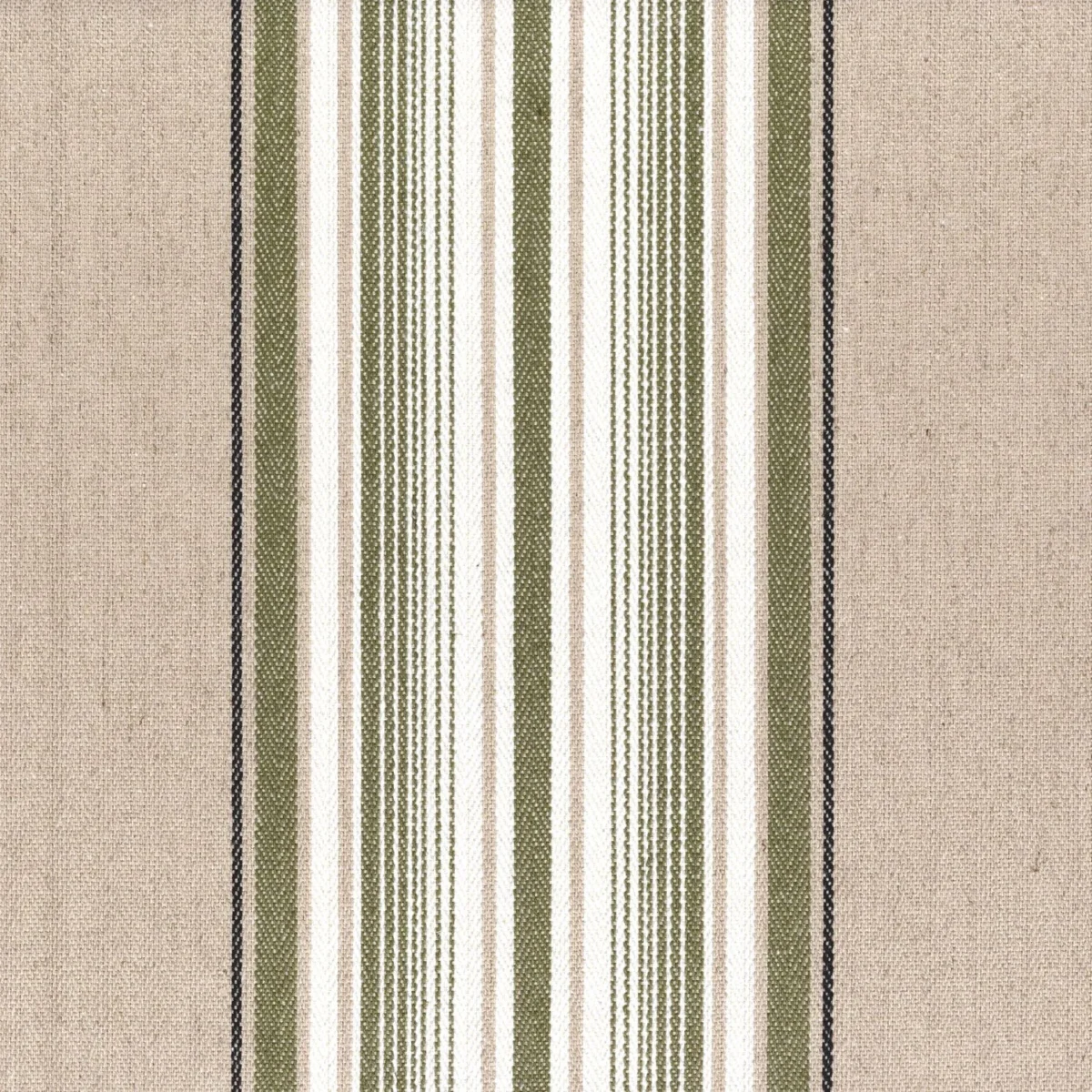green striped cotton fabric from Casamance