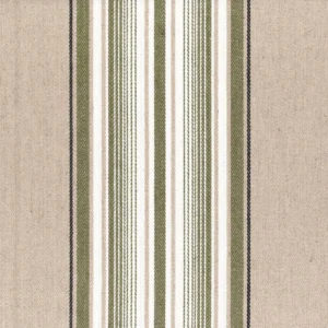 green striped cotton fabric from Casamance