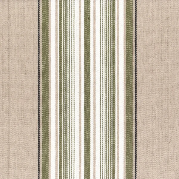 Aveiro Fabric - Beige Olive by green striped cotton fabric from Casamance