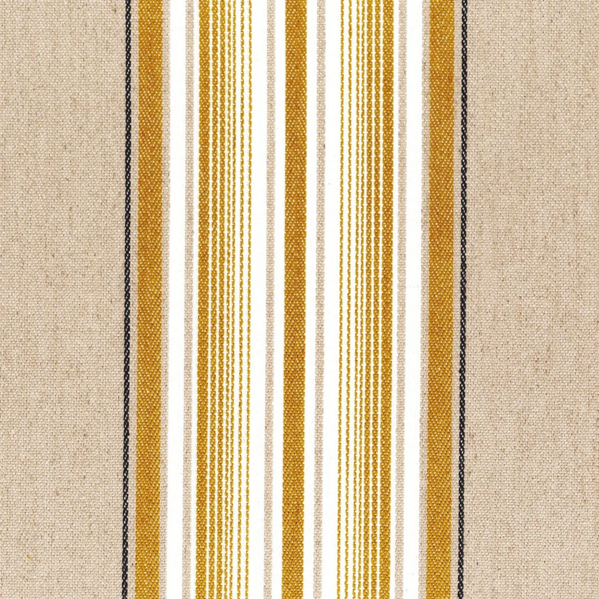 Aveiro Fabric - Beige Ocre by yellow striped cotton fabric from Casamance